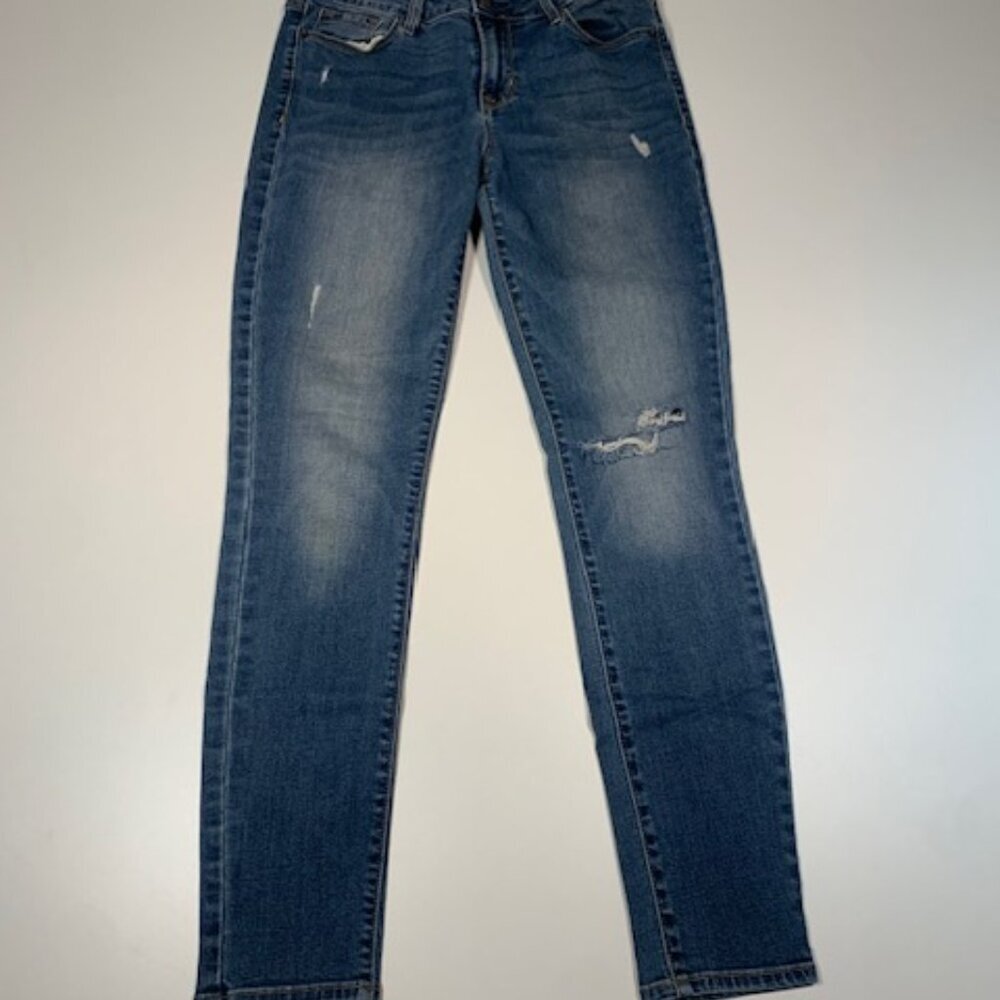 Old Navy Rockstar Mid Rise Skinny Jeans Women Size 6 Distressed Stretch Denim - Picture 2 of 9